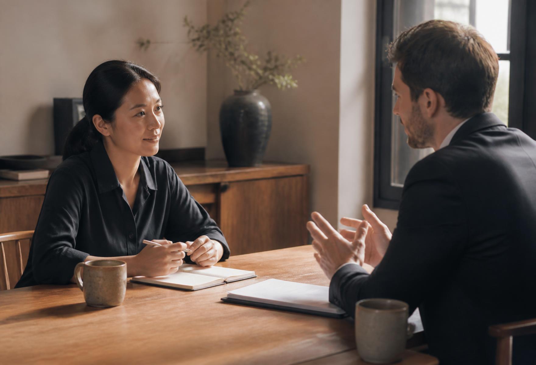 Persoonlijk selectiegesprek aan tafel